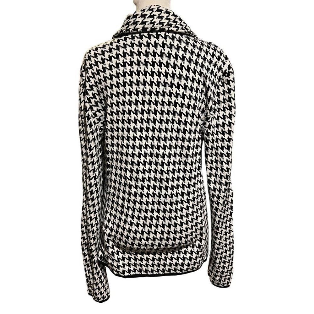 Kate Hill houndstooth full zip up cardigan jacket size Large - Picture 5 of 8